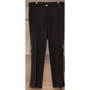 Fitelle Women's Pants Brown Flare Stretch Side Leg Pockets Made In France Size 8